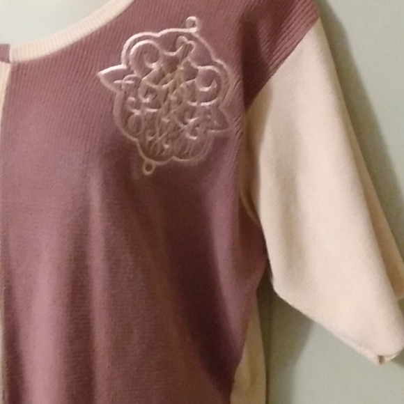 80s two toned color block sweater skirt set - Picture 2 of 11